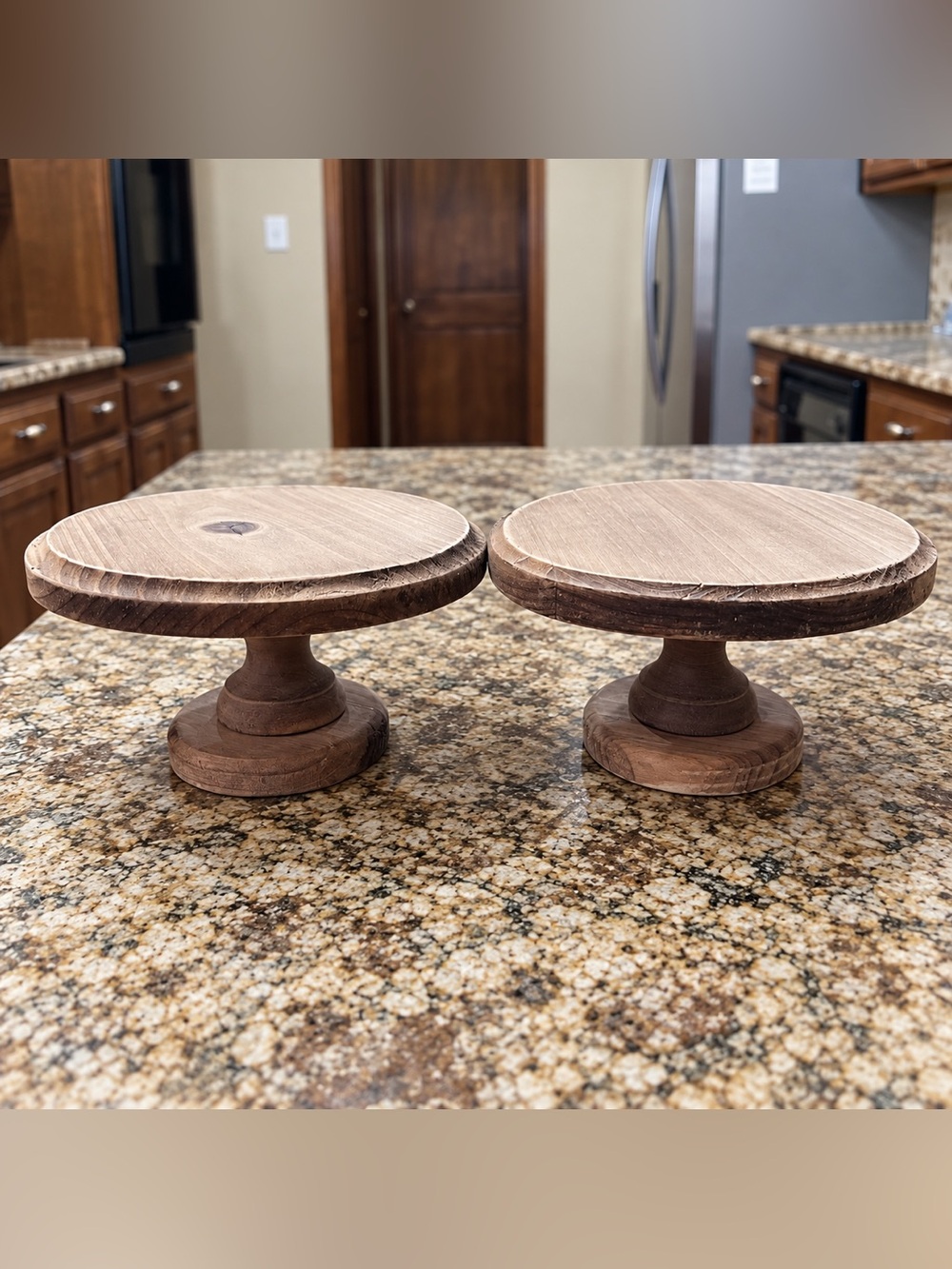Hobby Lobby Wooden Round Pedestal Cake Stands - Brown NEW